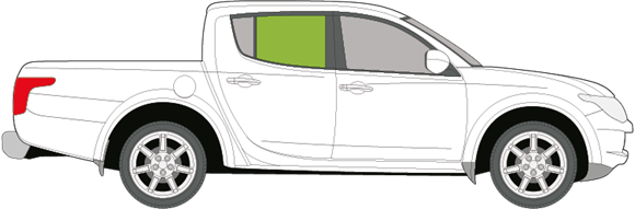 Afbeelding van Zijruit rechts Mitsubishi L200 4 deurs