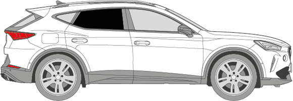 Afbeelding van Zijruit rechts Cupra Formentor (DONKERE RUIT)