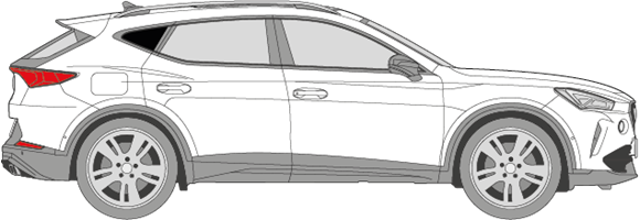 Afbeelding van Zijruit rechts Cupra Formentor (DONKERE RUIT)