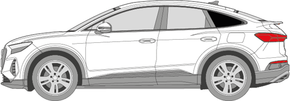 Afbeelding van Zijruit links Audi Q4 E-Tron Sportback (DONKERE RUIT)