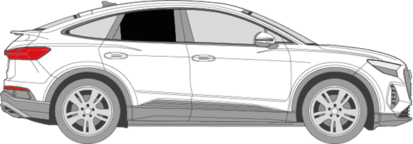 Afbeelding van Zijruit rechts Audi Q4 E-Tron Sportback (DONKERE RUIT)