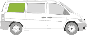 Afbeelding van Zijruit rechts Mercedes Vito (getinte ruit en uitstelbaar)