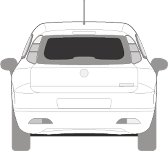 Afbeelding van Achterruit Fiat Grande Punto 3 deurs (DONKERE RUIT)