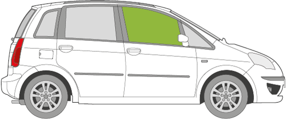 Afbeelding van Zijruit rechts Fiat Idea 