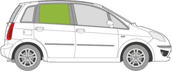 Afbeelding van Zijruit rechts Fiat Idea 