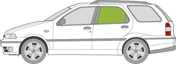 Afbeelding van Zijruit links Fiat Palio sedan 