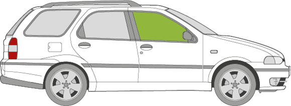 Afbeelding van Zijruit rechts Fiat Palio sedan 