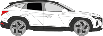 Afbeelding van Zijruit rechts Hyundai Tucson (DONKERE RUIT)