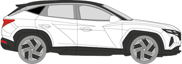 Afbeelding van Zijruit rechts Hyundai Tucson (DONKERE RUIT)