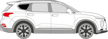 Afbeelding van Zijruit rechts Hyundai Santa Fe (DONKERE RUIT)