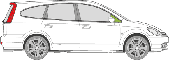 Afbeelding van Zijruit rechts Honda Stream