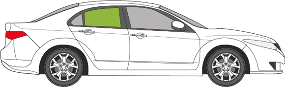 Afbeelding van Zijruit rechts Honda Accord sedan