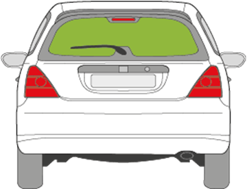 Afbeelding van Achterruit Honda Civic 3 deurs hatchback 