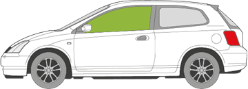 Afbeelding van Zijruit links Honda Civic 3 deurs hatchback 