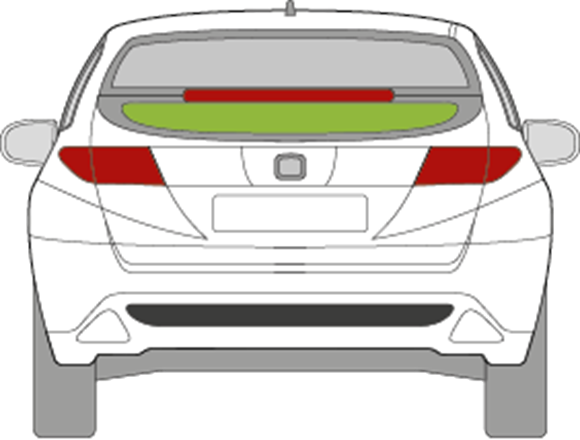 Afbeelding van Achterruit Honda Civic 5 deurs onderkant