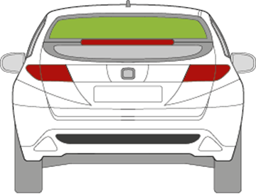 Afbeelding van Achterruit Honda Civic 5 deurs bovenkant