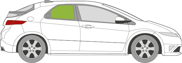 Afbeelding van Zijruit rechts Honda Civic 5 deurs