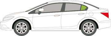 Afbeelding van Zijruit links Honda Civic sedan 