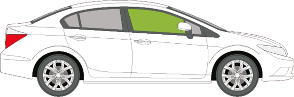 Afbeelding van Zijruit rechts Honda Civic sedan 