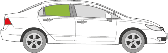 Afbeelding van Zijruit rechts Honda Civic 