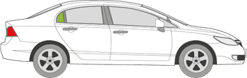 Afbeelding van Zijruit rechts Honda Civic 