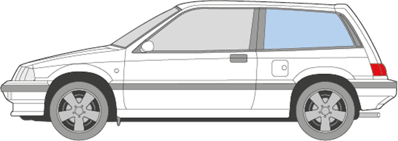 Afbeelding van Zijruit links Honda Civic 