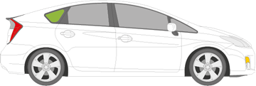 Afbeelding van Zijruit rechts Toyota Prius 