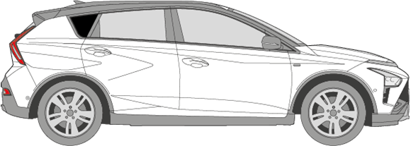 Afbeelding van Zijruit rechts Hyundai Bayon (DONKERE RUIT)