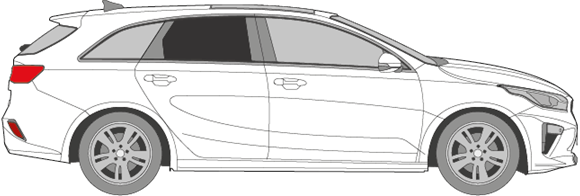 Afbeelding van Zijruit rechts Kia Ceed break (DONKERE RUIT)