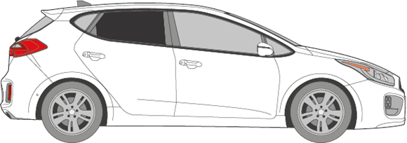 Afbeelding van Zijruit rechts Kia Ceed 5 deurs (DONKERE RUIT)