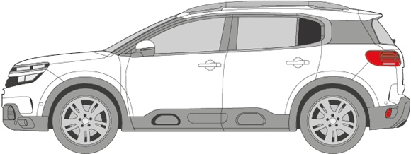 Afbeelding van Zijruit links Citroën C5 Aircross (DONKERE RUIT)