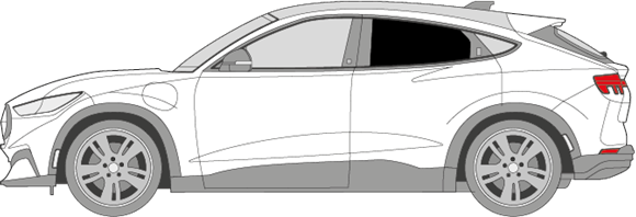 Afbeelding van Zijruit links Ford Mach E (DONKERE RUIT) 