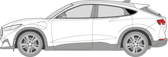 Afbeelding van Zijruit links Ford Mach E (DONKERE RUIT) 