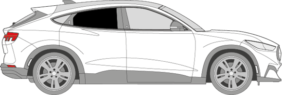 Afbeelding van Zijruit rechts Ford Mach E (DONKERE RUIT) 