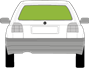 Afbeelding van Achterruit Volkswagen Golf 5-deurs (derde remlicht)