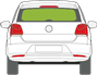Afbeelding van Achterruit Volkswagen Polo 3 deurs antenne (2009-2014)