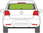 Afbeelding van Achterruit Volkswagen Polo 3 deurs antenne (2014-2017)