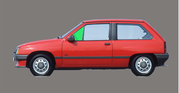 Afbeelding van Zijruit links Opel Corsa 3 deurs