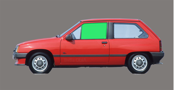 Afbeelding van Zijruit links Opel Corsa 3 deurs