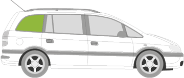 Afbeelding van Zijruit rechts Opel Zafira zonder alarm