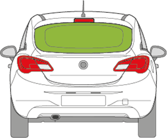 Afbeelding van Achterruit Opel Corsa 3 deurs