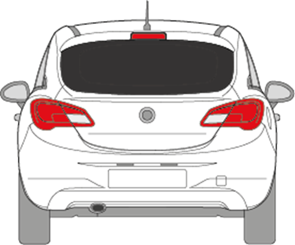Afbeelding van Achterruit Opel Corsa 3 deurs (DONKERE RUIT)