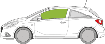 Afbeelding van Zijruit links Opel Corsa 3 deurs