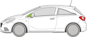 Afbeelding van Zijruit links Opel Corsa 3 deurs