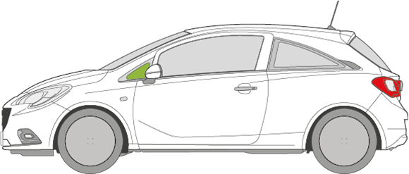 Afbeelding van Zijruit links Opel Corsa 3 deurs