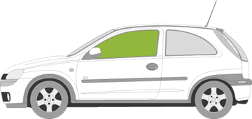Afbeelding van Zijruit links Opel Corsa 3 deurs 
