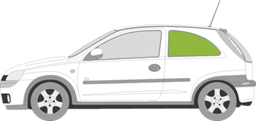 Afbeelding van Zijruit links Opel Corsa 3 deurs 