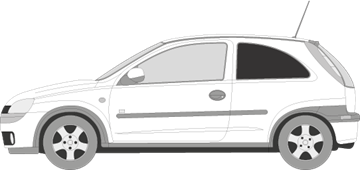 Afbeelding van Zijruit links Opel Corsa 3 deurs (DONKERE RUIT)