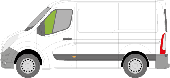 Afbeelding van Zijruit links Opel Movano 