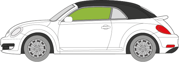 Afbeelding van Zijruit links Volkswagen Beetle Cabrio 